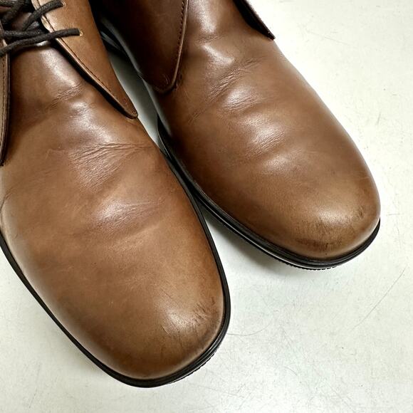 GOOD Prada Sport Leather Lace-Up Boots Chukka Brown Calf T 2050 UK 8.5 / US 9.5 - Picture 8 of 11